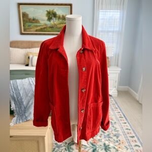 Red Orange Corduroy Women's Jacket M